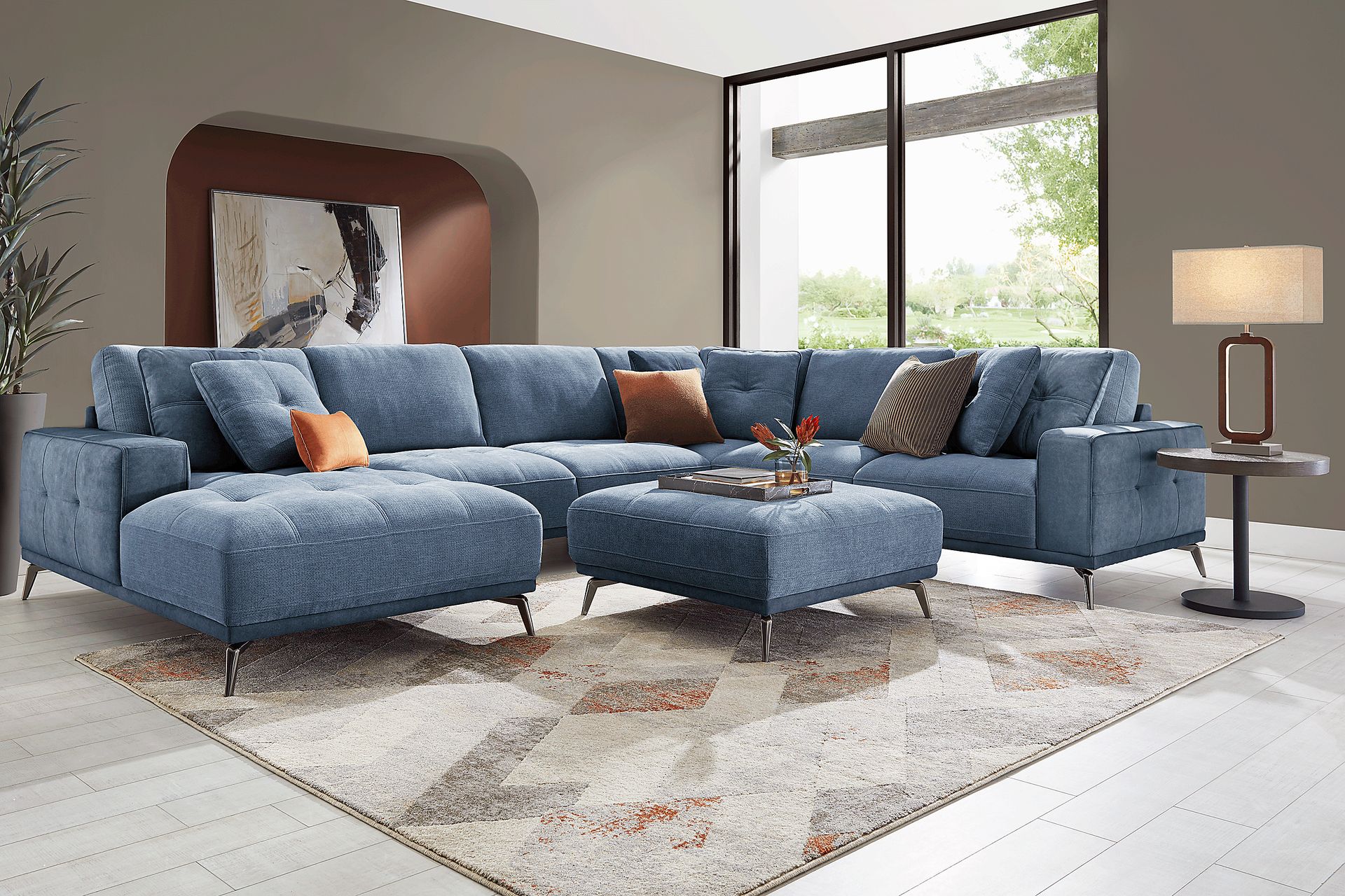 Valencia Blue 4 Pc Sectional - Image 2