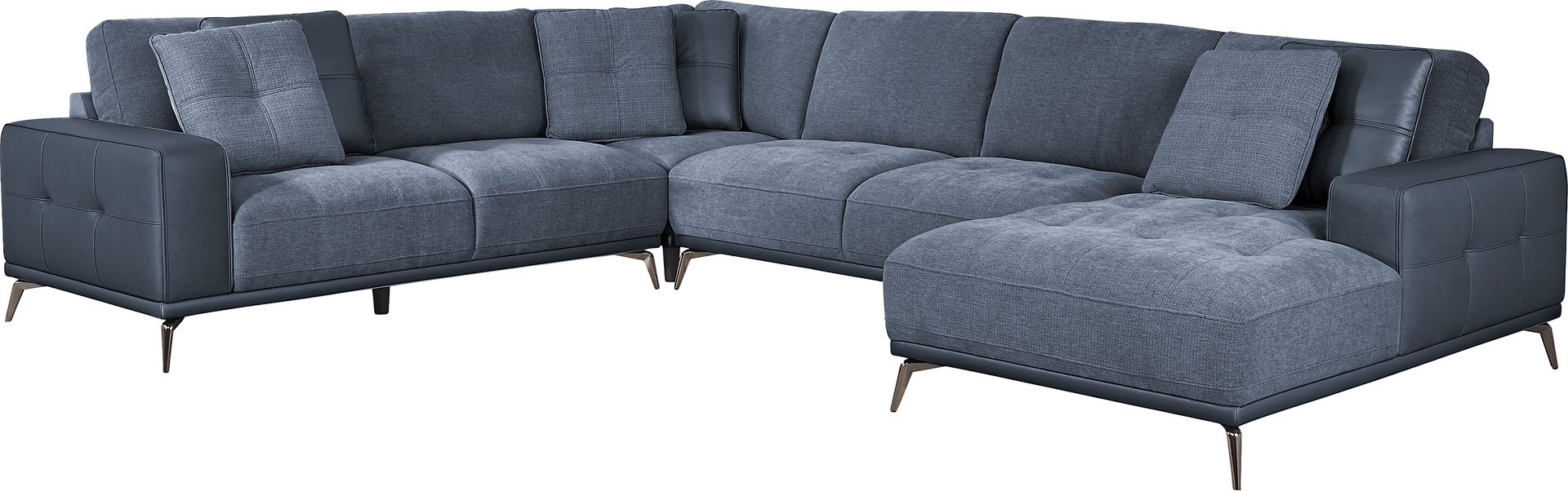Valencia Blue 5 Pc Sectional Living Room - Image 2