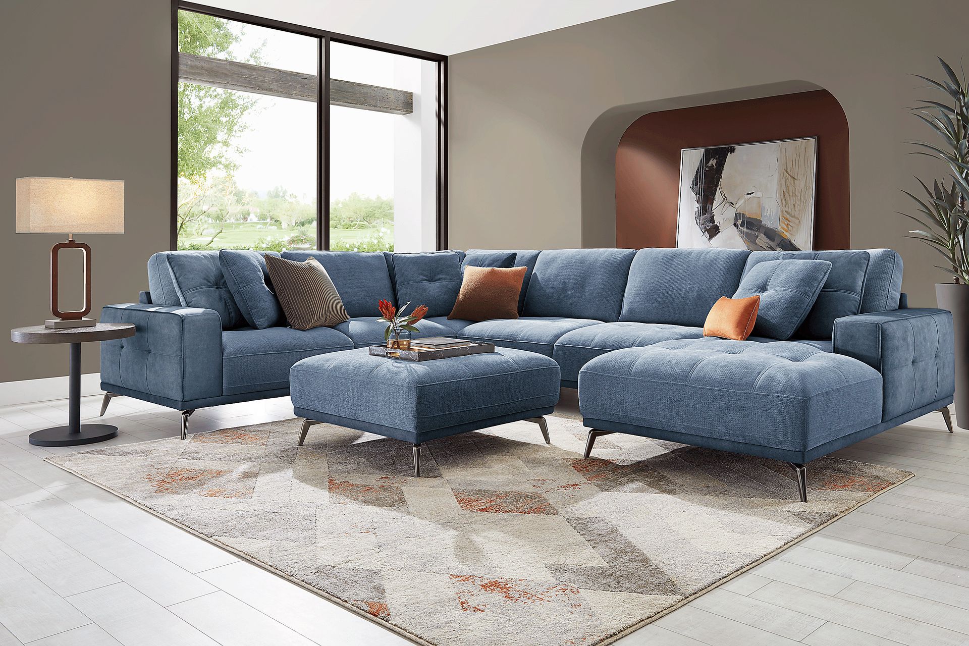Valencia Blue 4 Pc Sectional - Image 2
