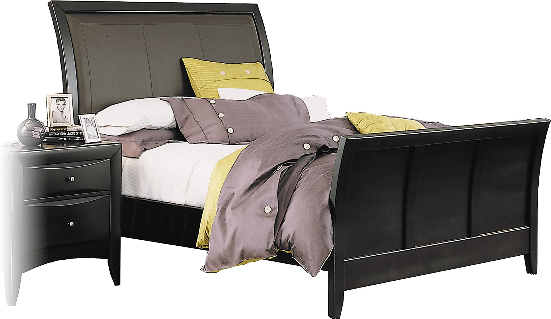 Valencia Dark Sleigh 3 Pc Queen Bed - Image 1