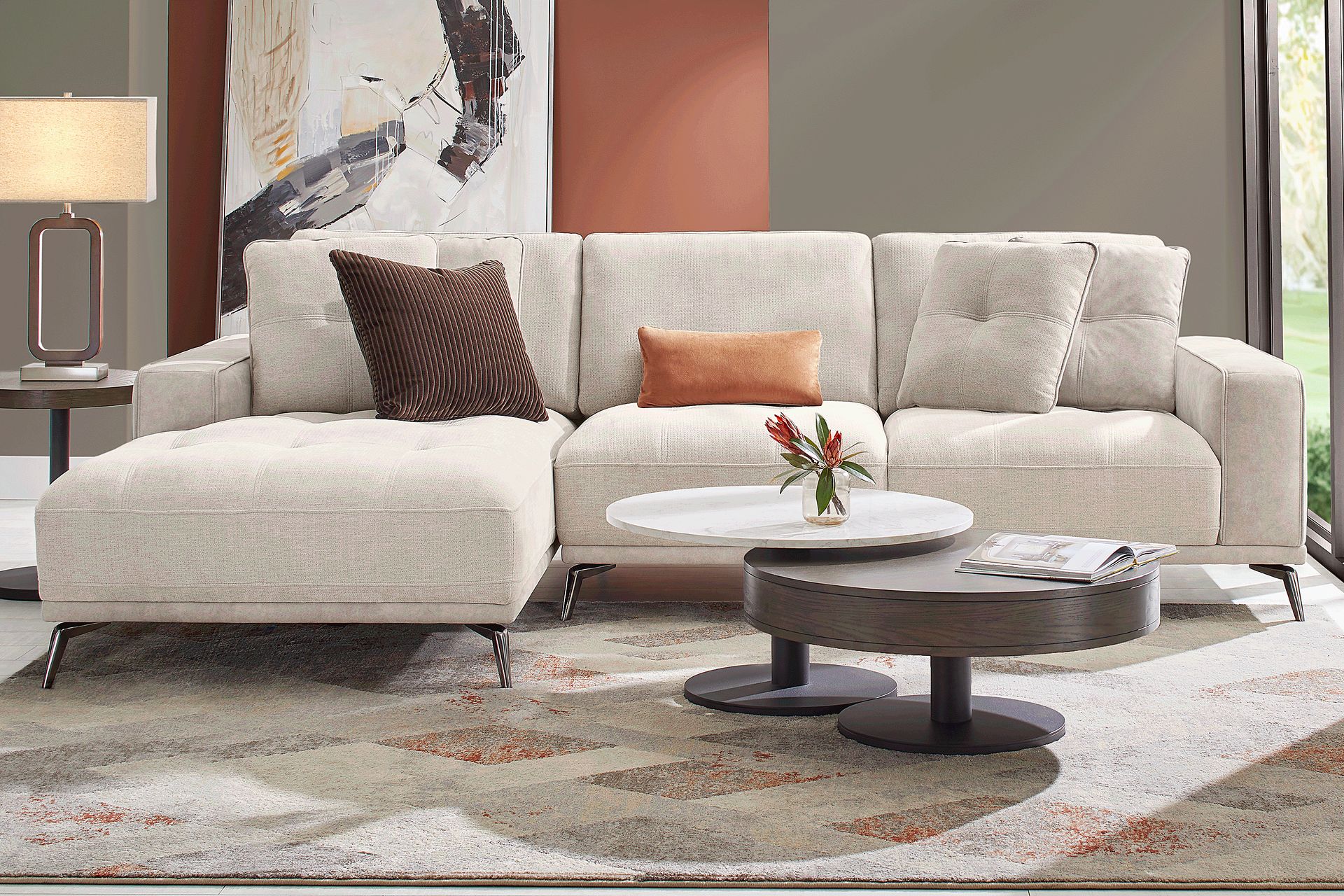 Valencia Light Gray 2 Pc Sectional - Image 2
