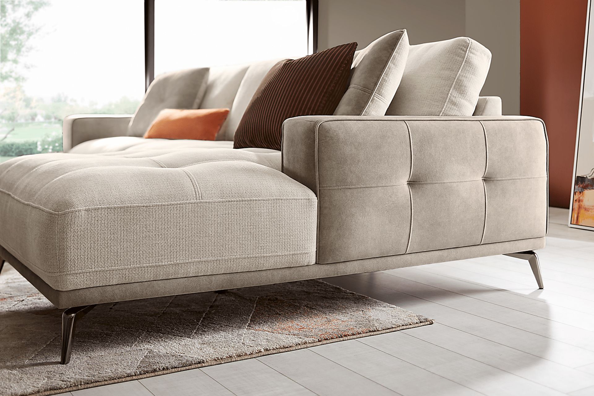 Valencia Light Gray 2 Pc Sectional - Image 3