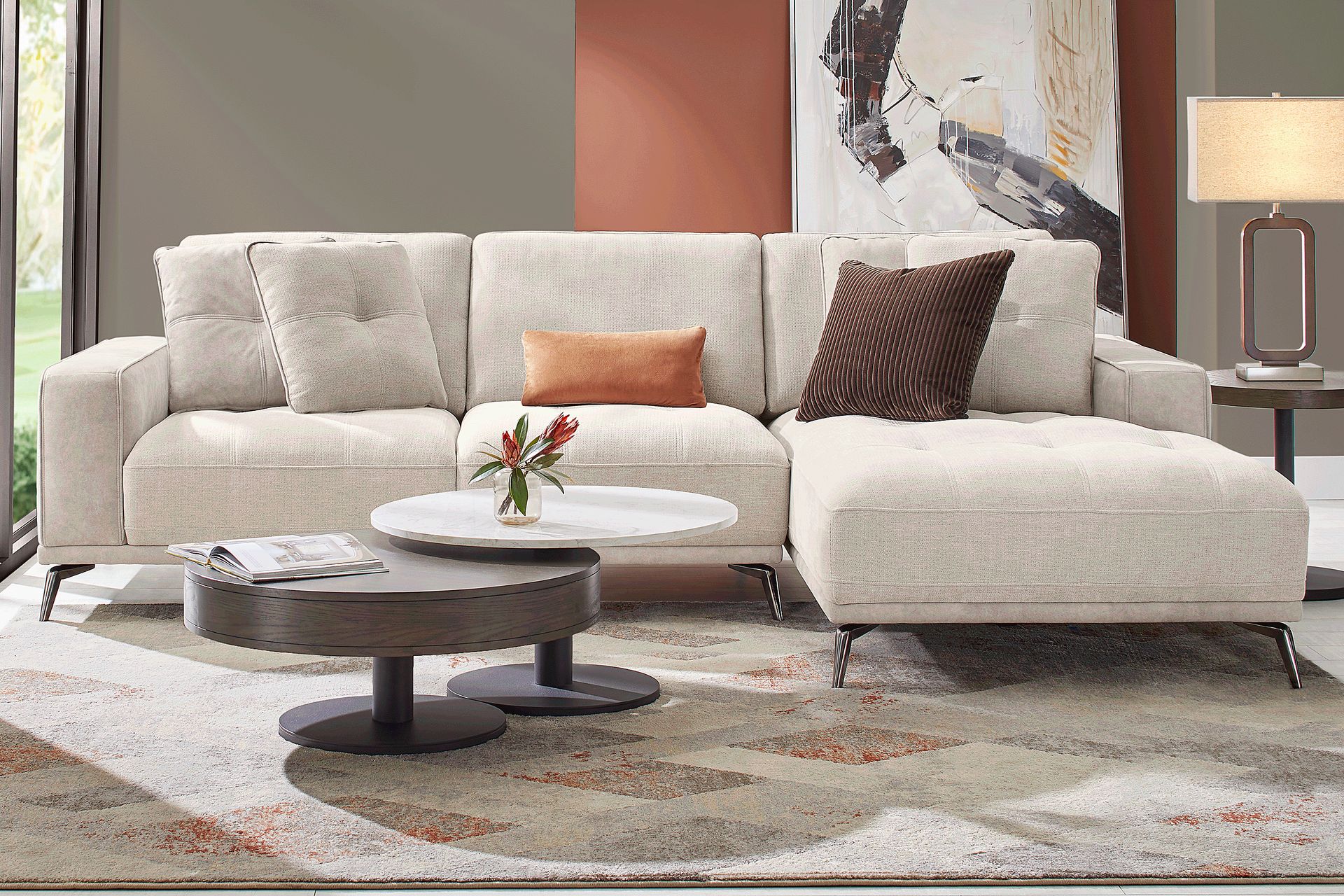 Valencia Light Gray 2 Pc Sectional - Image 2