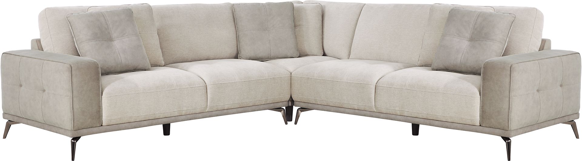 Valencia Light Gray 3 Pc Sectional - Image 1