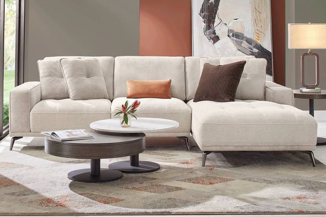 Valencia Light Gray 6 Pc Sectional Living Room - Thumbnail - Image 1