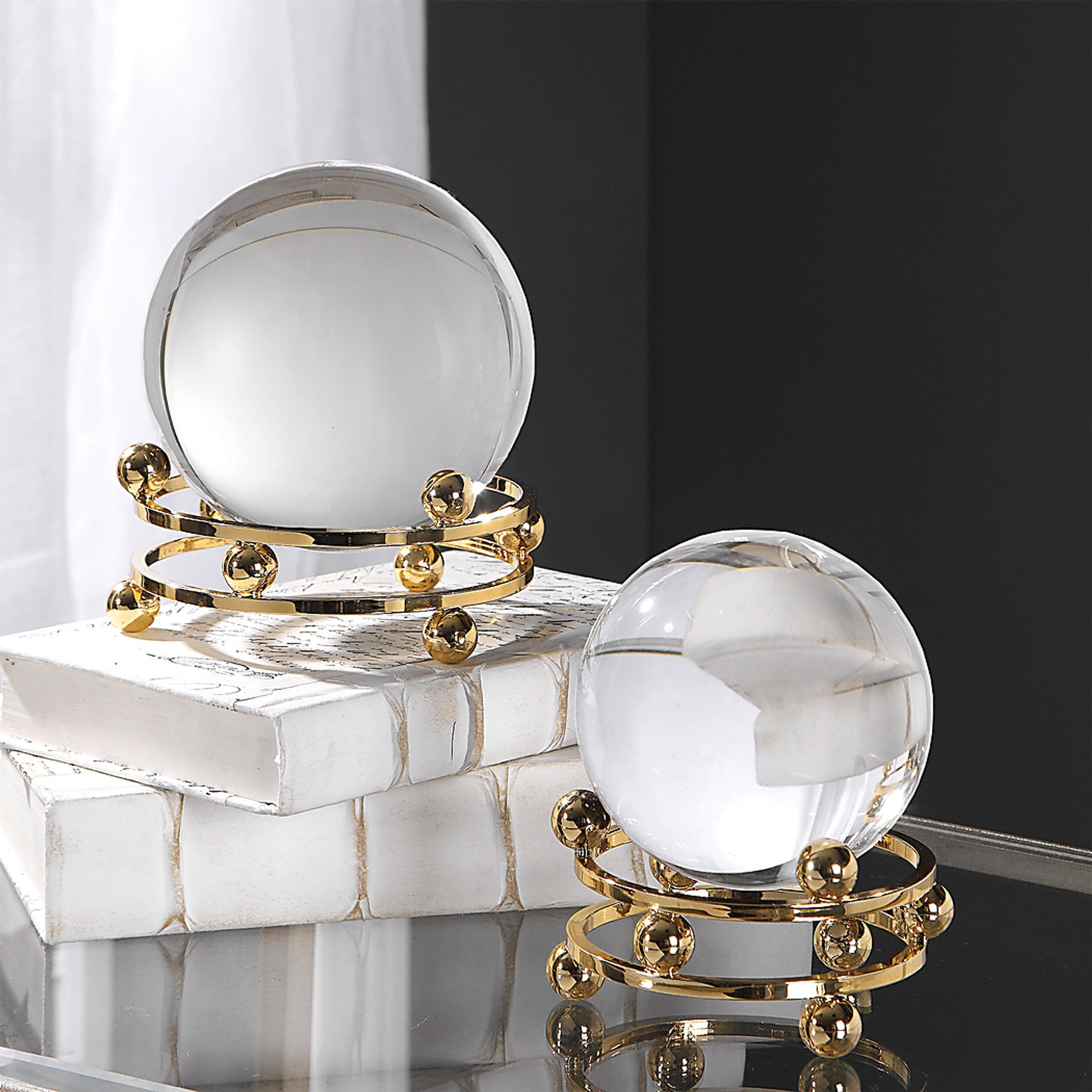 Valente Gold Sphere, Set of 2 - Image 3