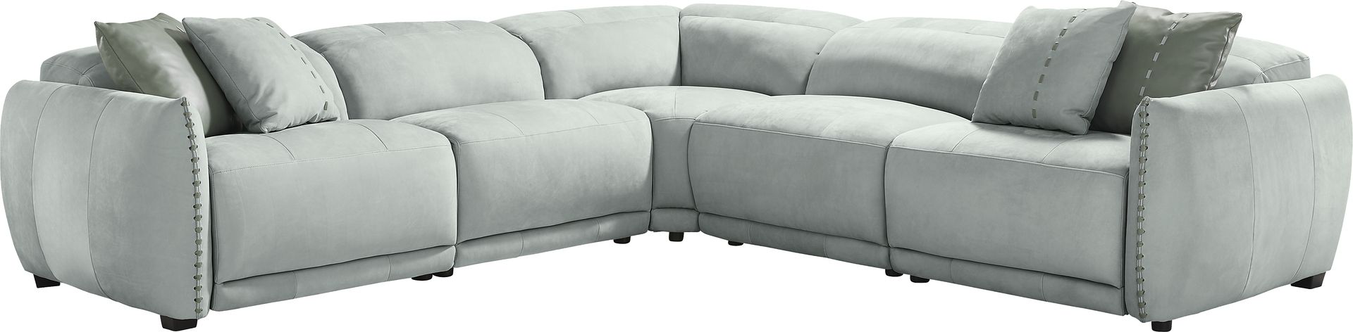Valerio Hydra Leather 5 Pc Dual Power Reclining Sectional - Image 3