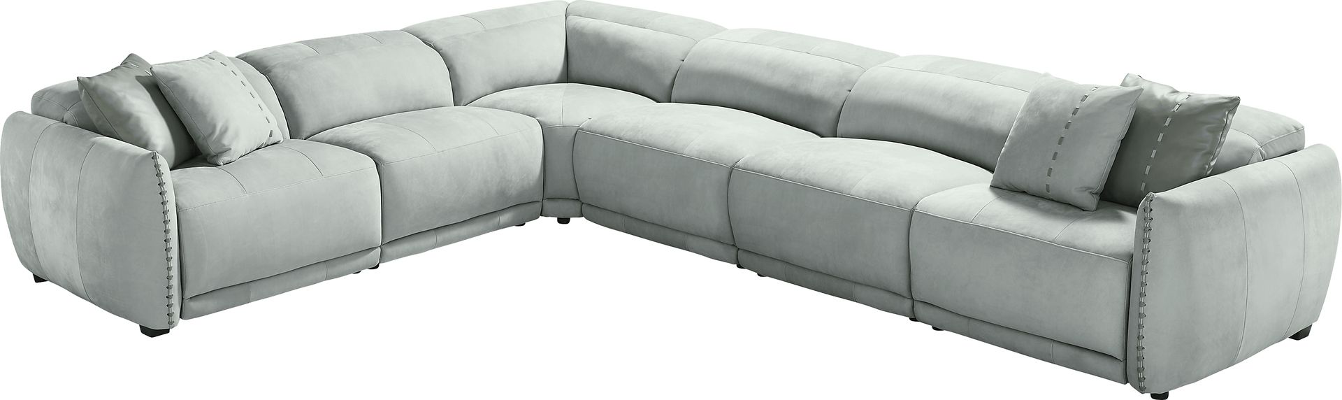Valerio Hydra Leather 6 Pc Dual Power Reclining Sectional - Image 1
