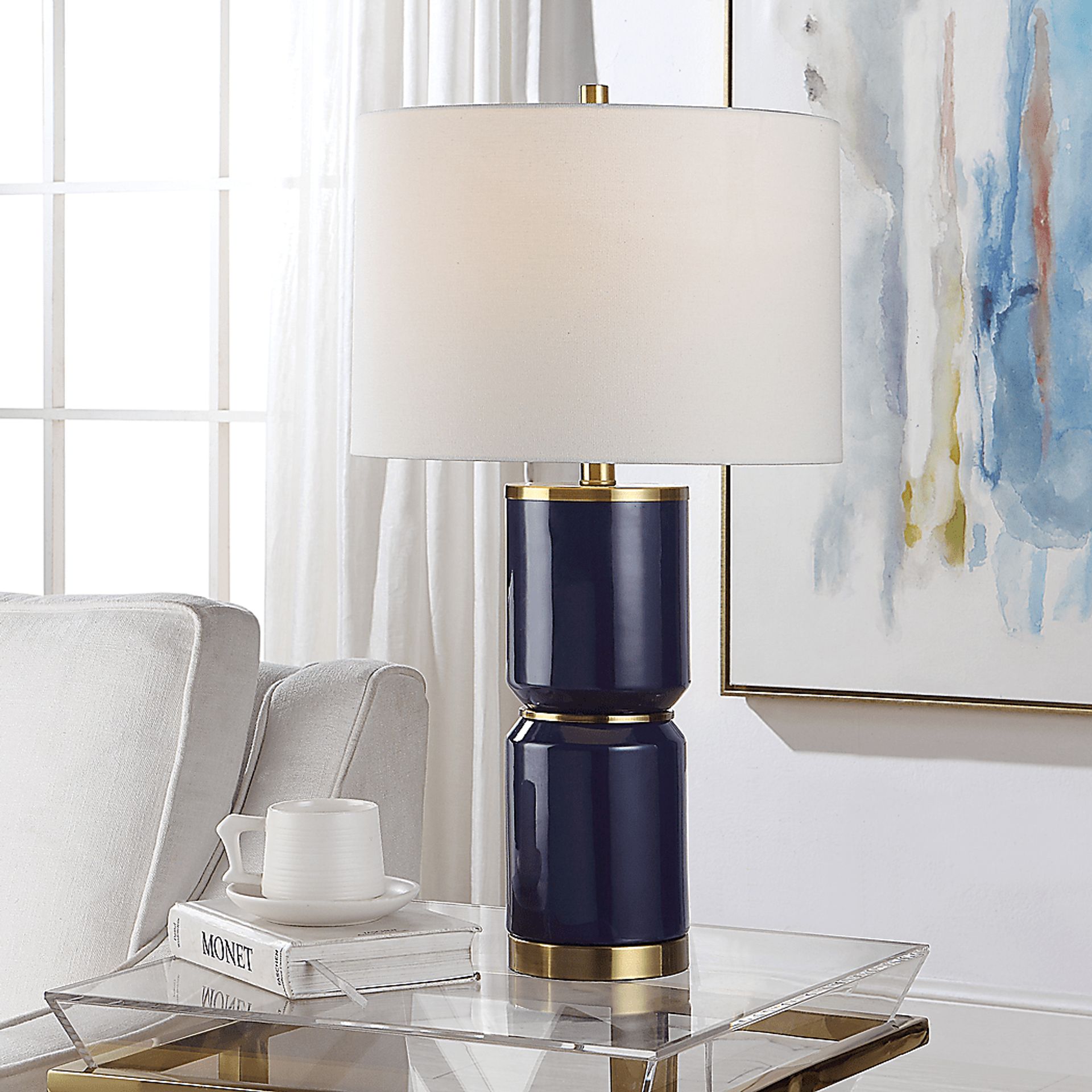 Valesca Circle Blue Lamp - Image 3