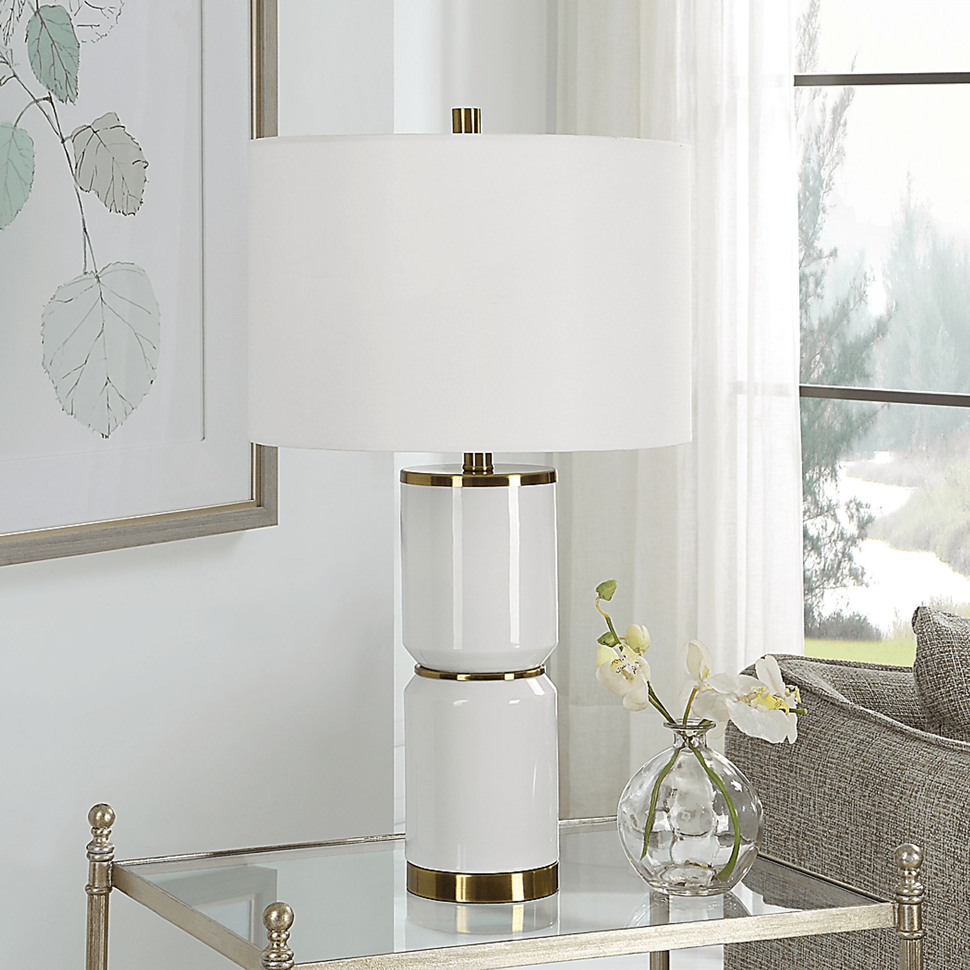 Valesca Circle White Lamp - Image 2