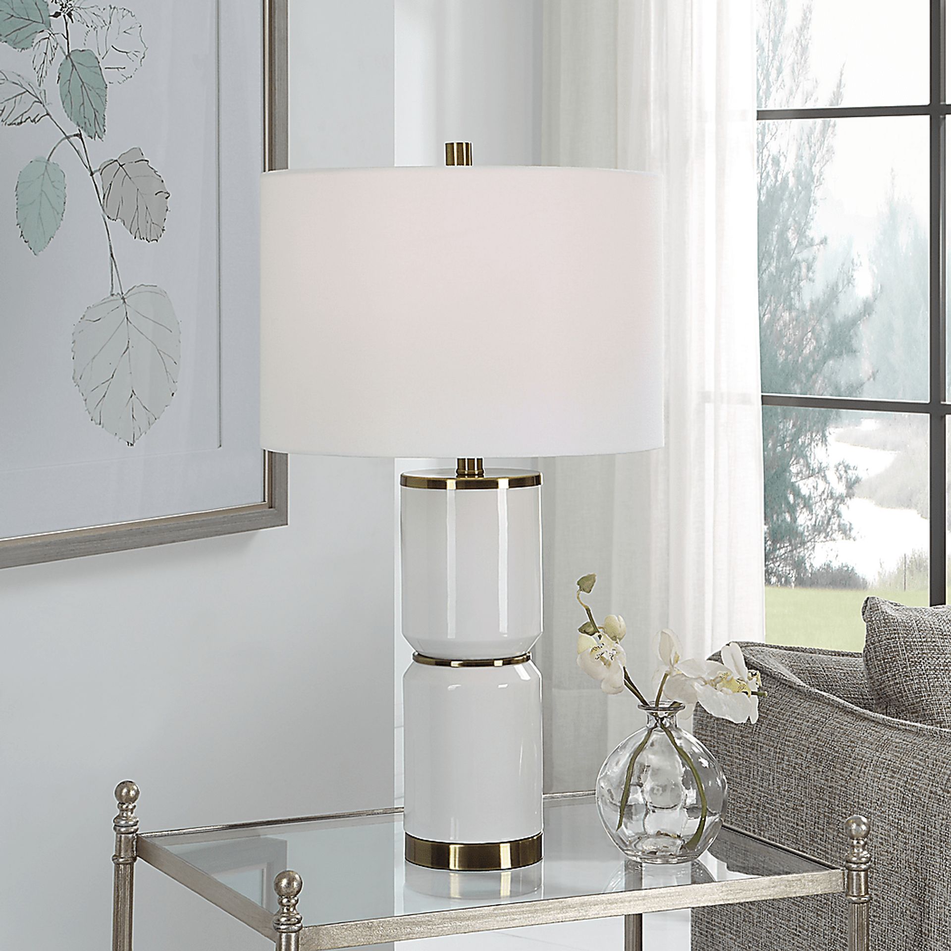 Valesca Circle White Lamp - Image 3