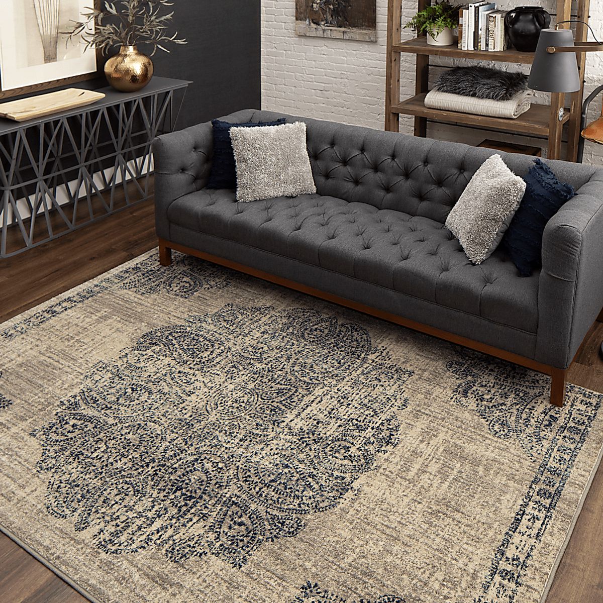 Drew & Jonathan Valewood Indigo Blue Rugs | Rooms to Go