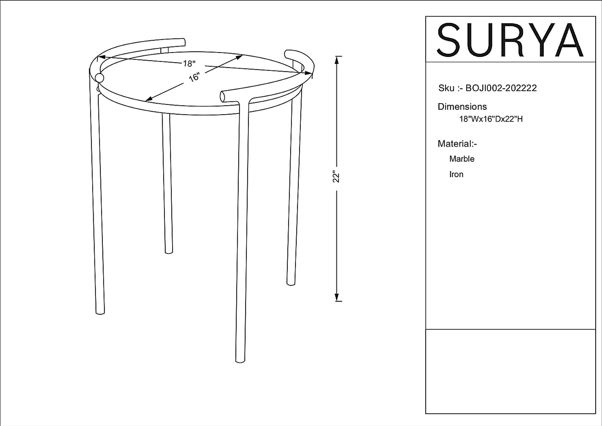 Valge Cream End Table - Image 2