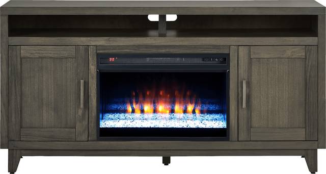 Valinor Brown 64 in. Console with Electric Fireplace - Thumbnail - Image 1