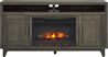 Valinor Brown 64 in. Console with Electric Log Fireplace