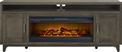 Valinor Brown 80 in. Console with Electric Log Fireplace