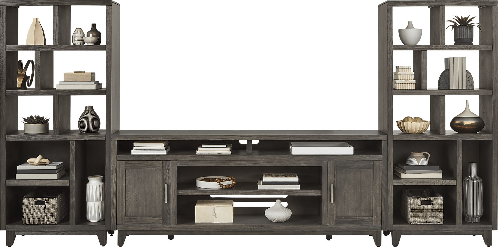Valinor Smoke 3 Pc Wall Unit with 80 in. Console - Image 2