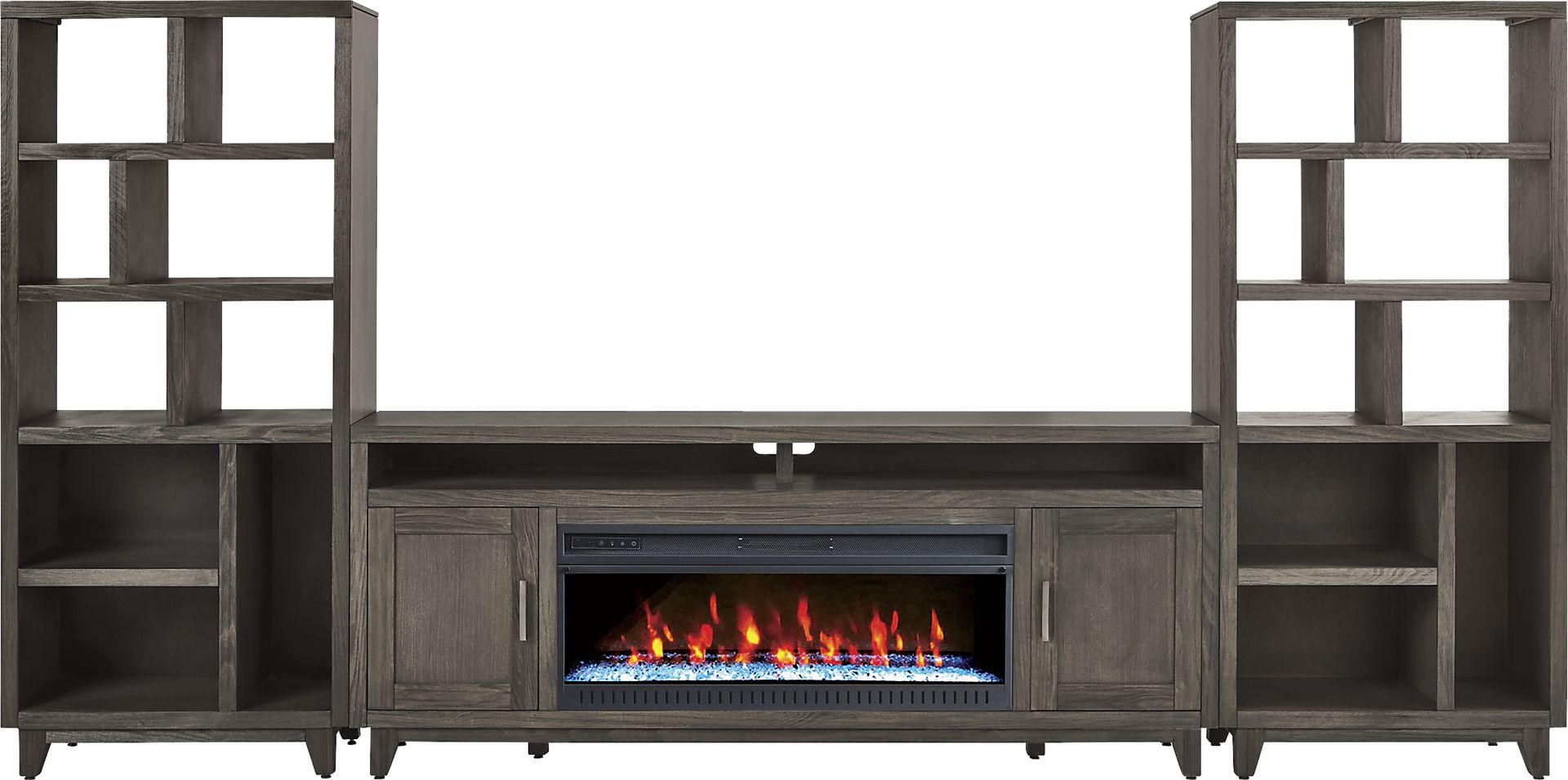 Valinor Smoke 4 Pc Wall Unit with 80 in. Console and Electric Fireplace - Image 1