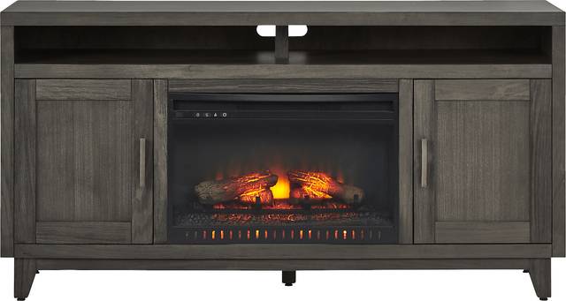Valinor Smoke 64 in. Console with Electric Log Fireplace - Thumbnail - Image 1