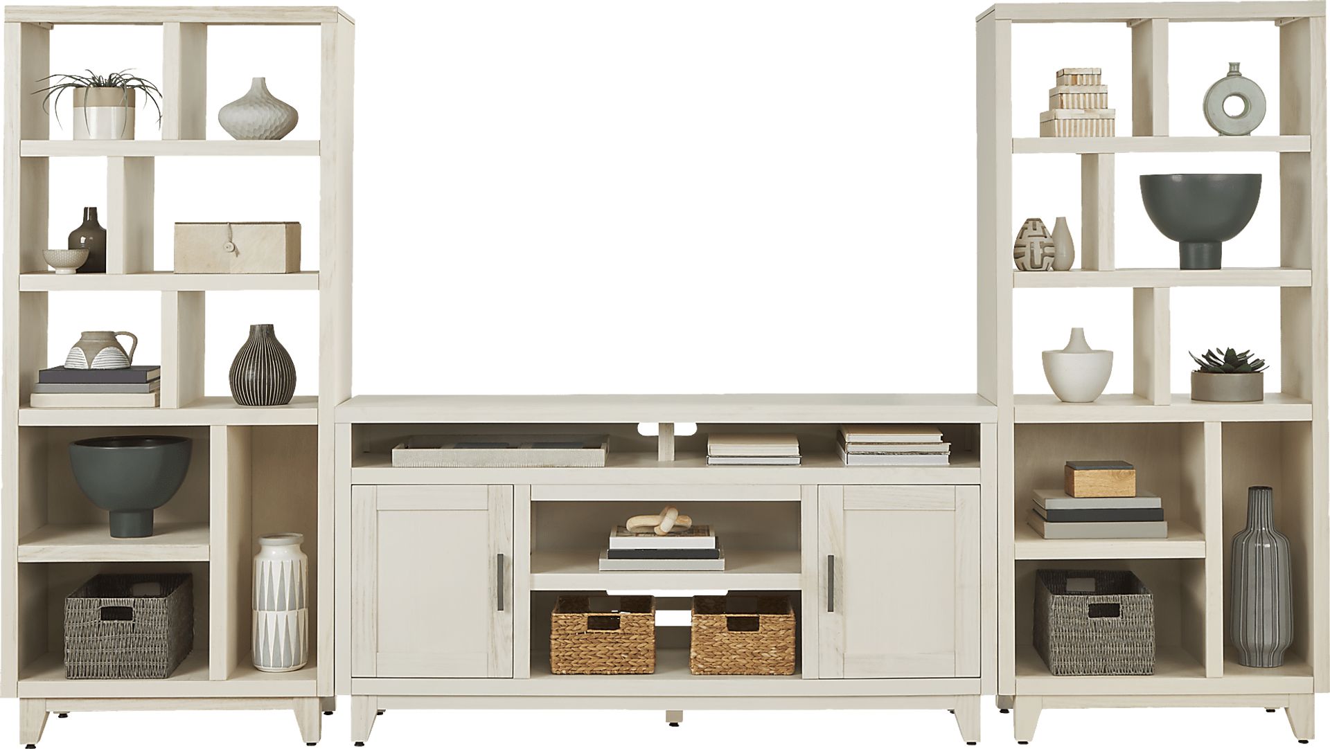 Valinor White 3 Pc Wall Unit with 64 in. Console - Image 2