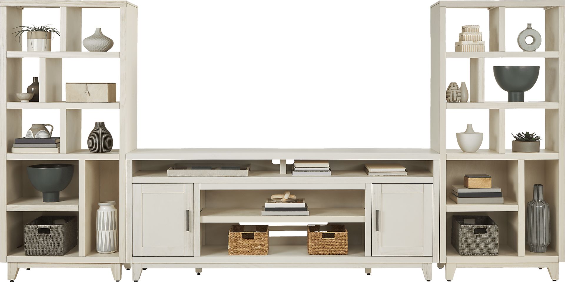 Valinor White 3 Pc Wall Unit with 80 in. Console - Image 2
