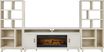 Valinor White 4 Pc Wall Unit with 80 in. Console and Electric Log Fireplace