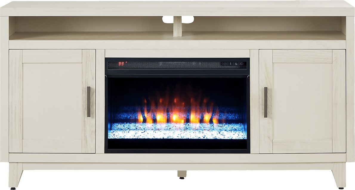 Valinor White 64 in. Console with Electric Fireplace