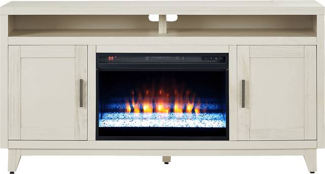 Valinor White 64 in. Console with Electric Fireplace - Thumbnail - Image 1