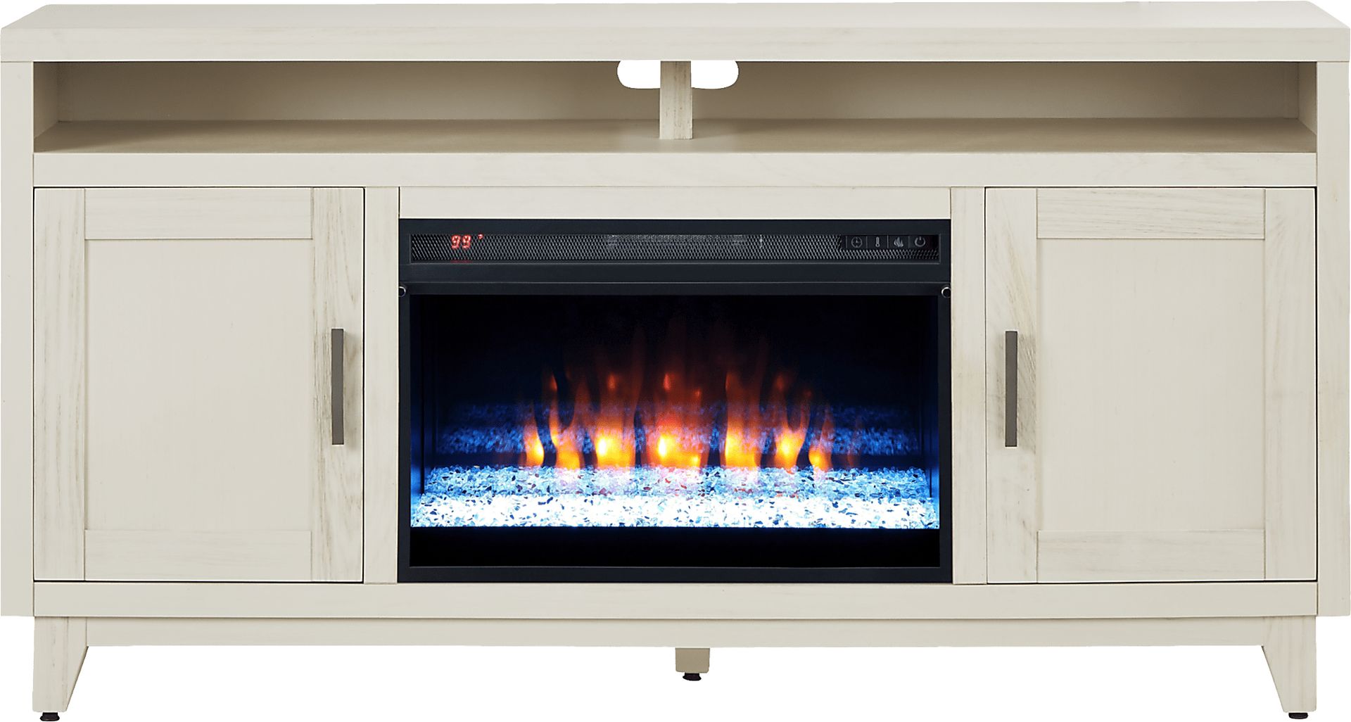 Valinor White 64 in. Console with Electric Fireplace - Image 1