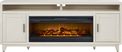 Valinor White 80 in. Console with Electric Log Fireplace