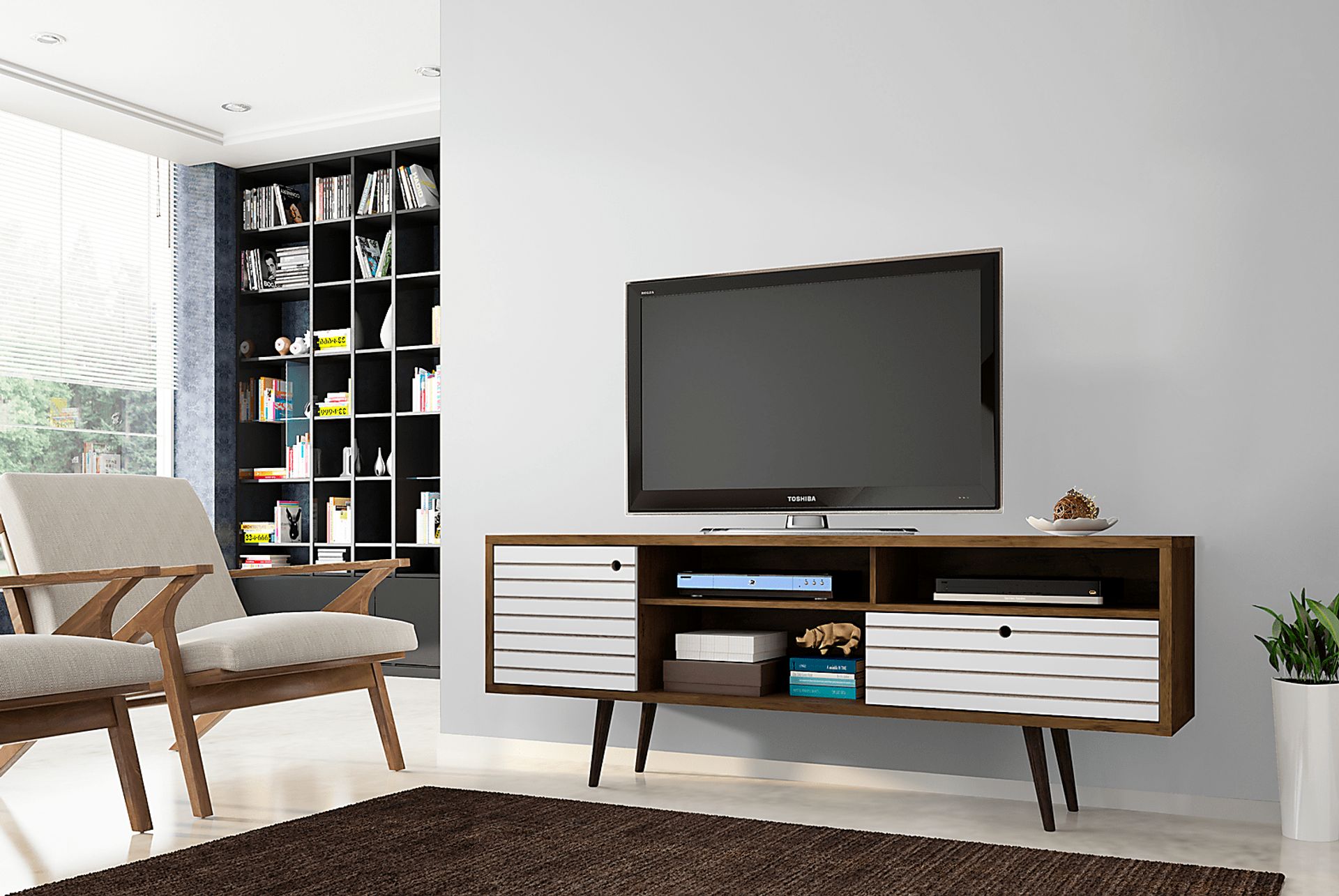 Vallar Brown/White 71 In. Console - Image 3