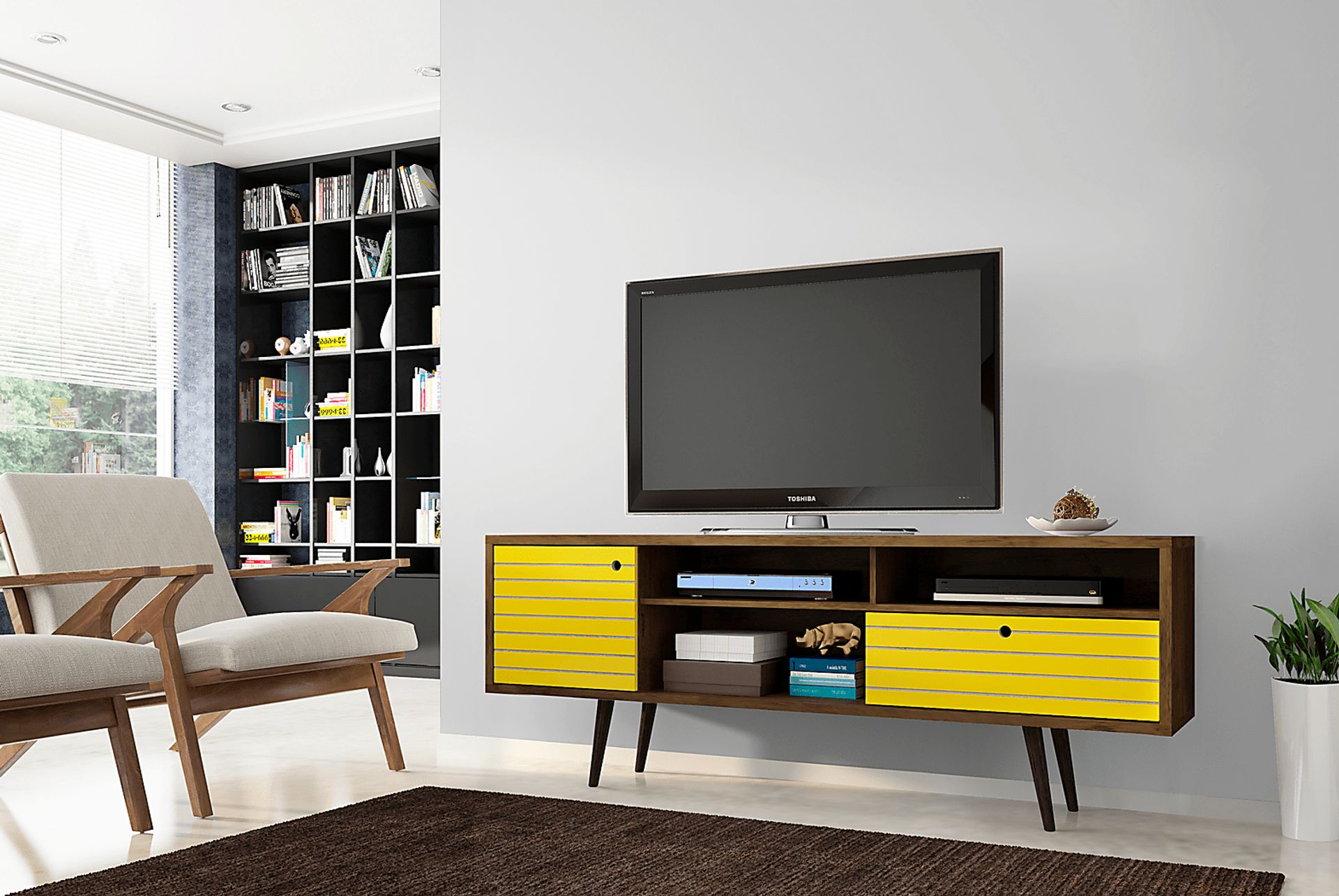 Vallar Brown/Yellow 71 In. Console - Image 3