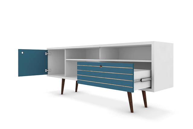 Vallar White/Blue 71 In. Console - Thumbnail - Image 4