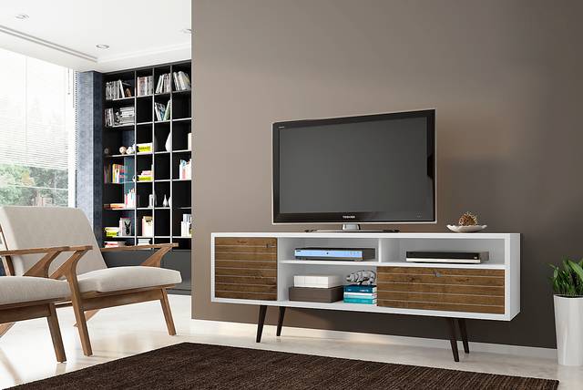 Vallar White/Brown 71 In. Console - Thumbnail - Image 3
