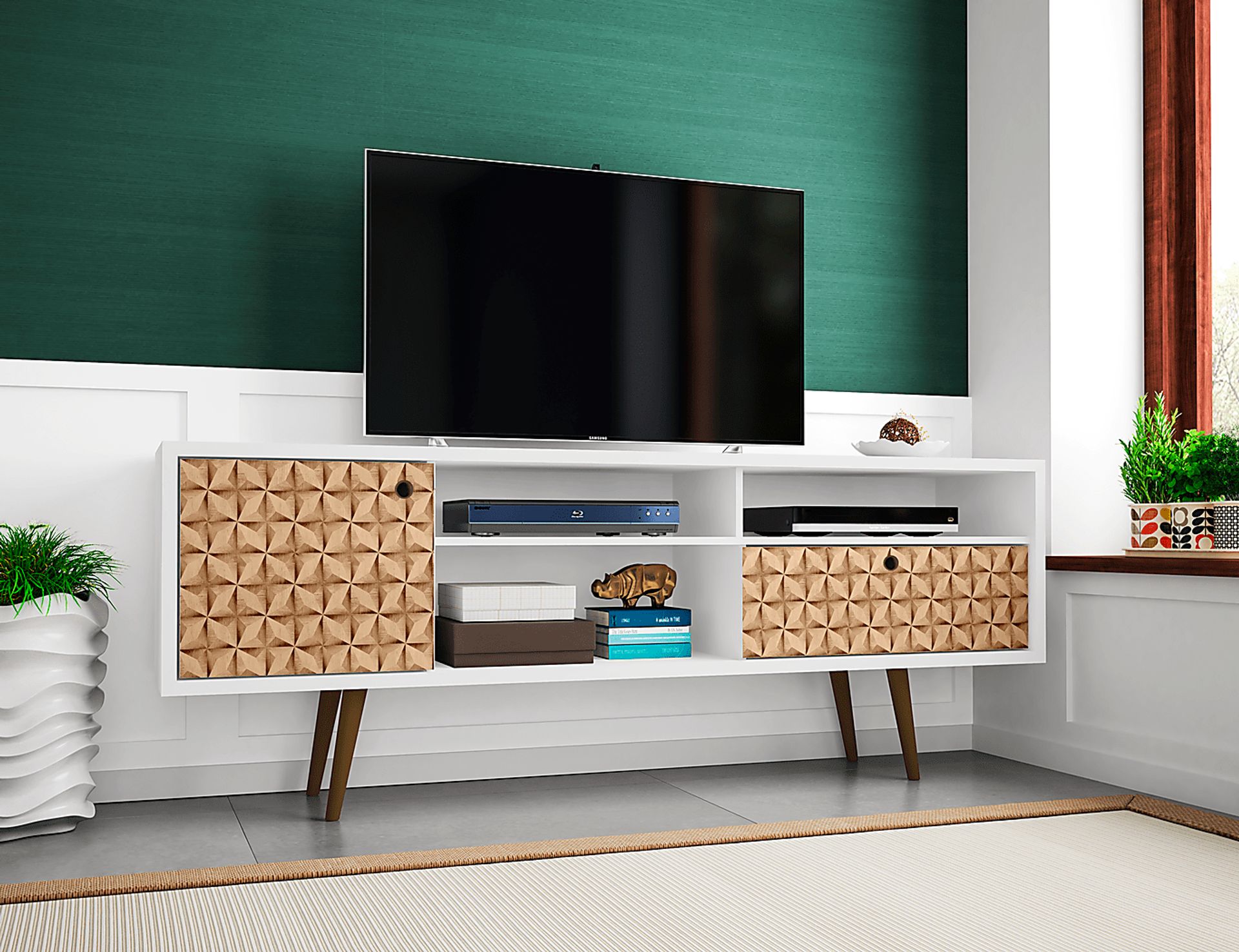 Vallar White/Toffee 71 In. Console - Image 3