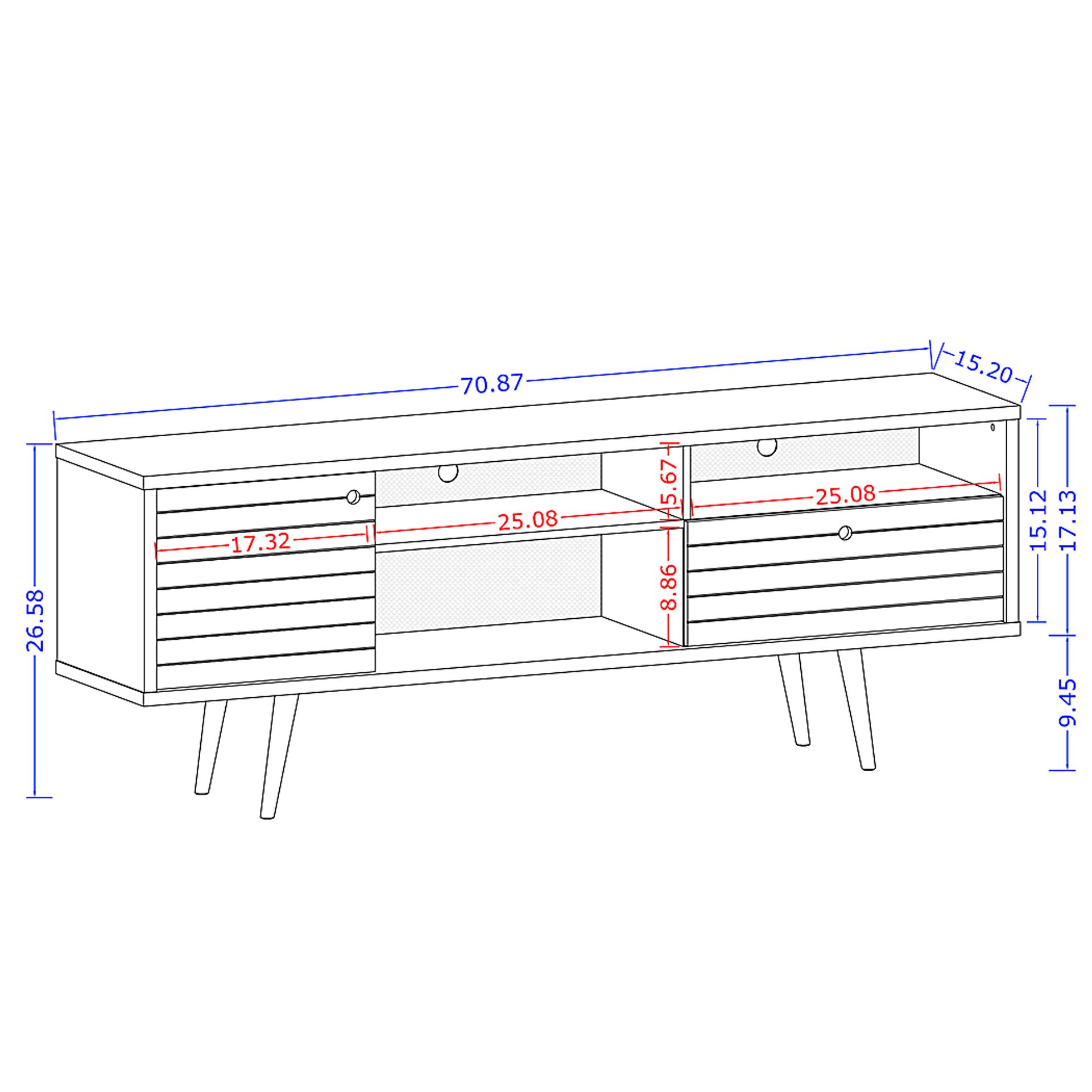 Vallar White/Toffee 71 In. Console - Image 9