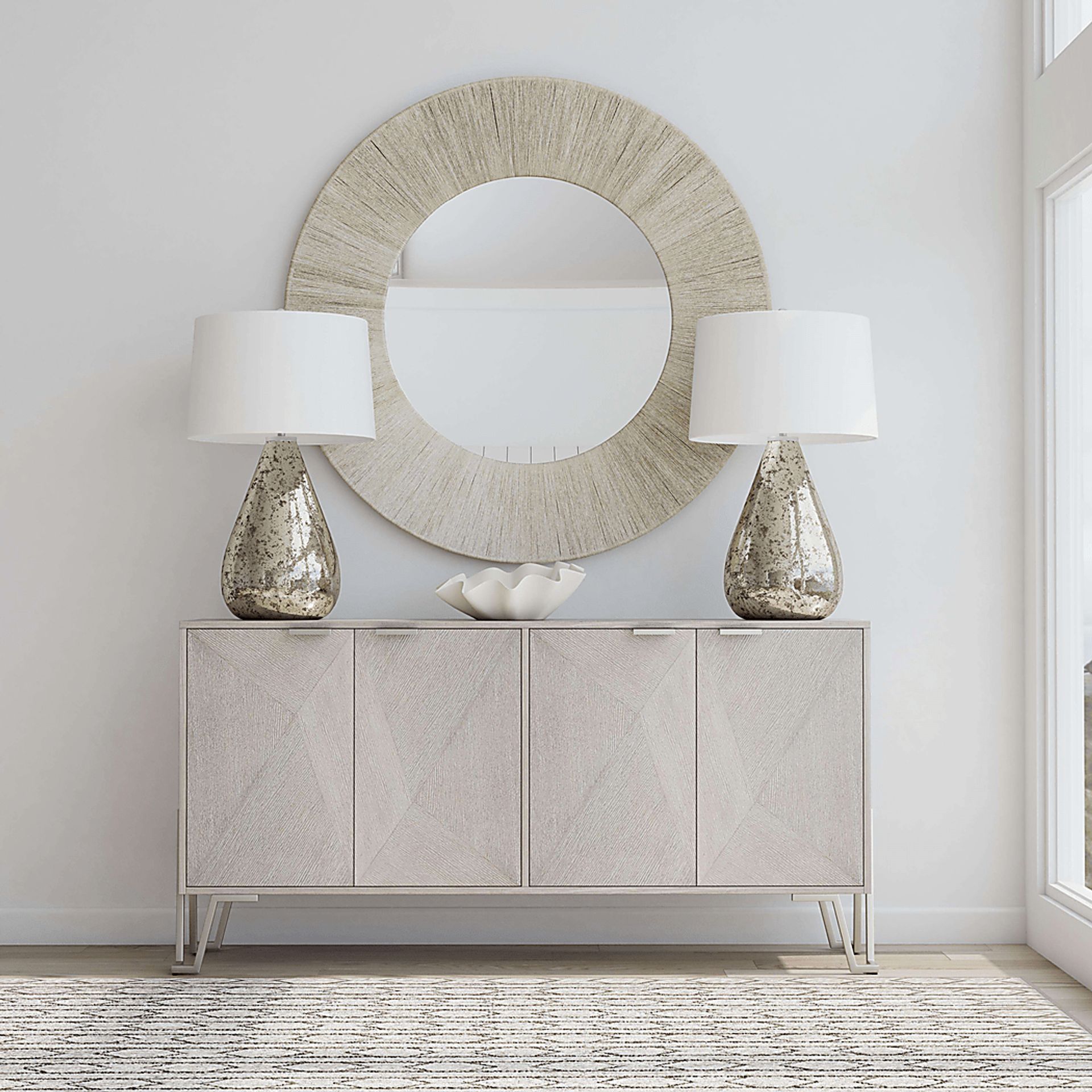 Valletta Circle Silver Lamp - Image 3