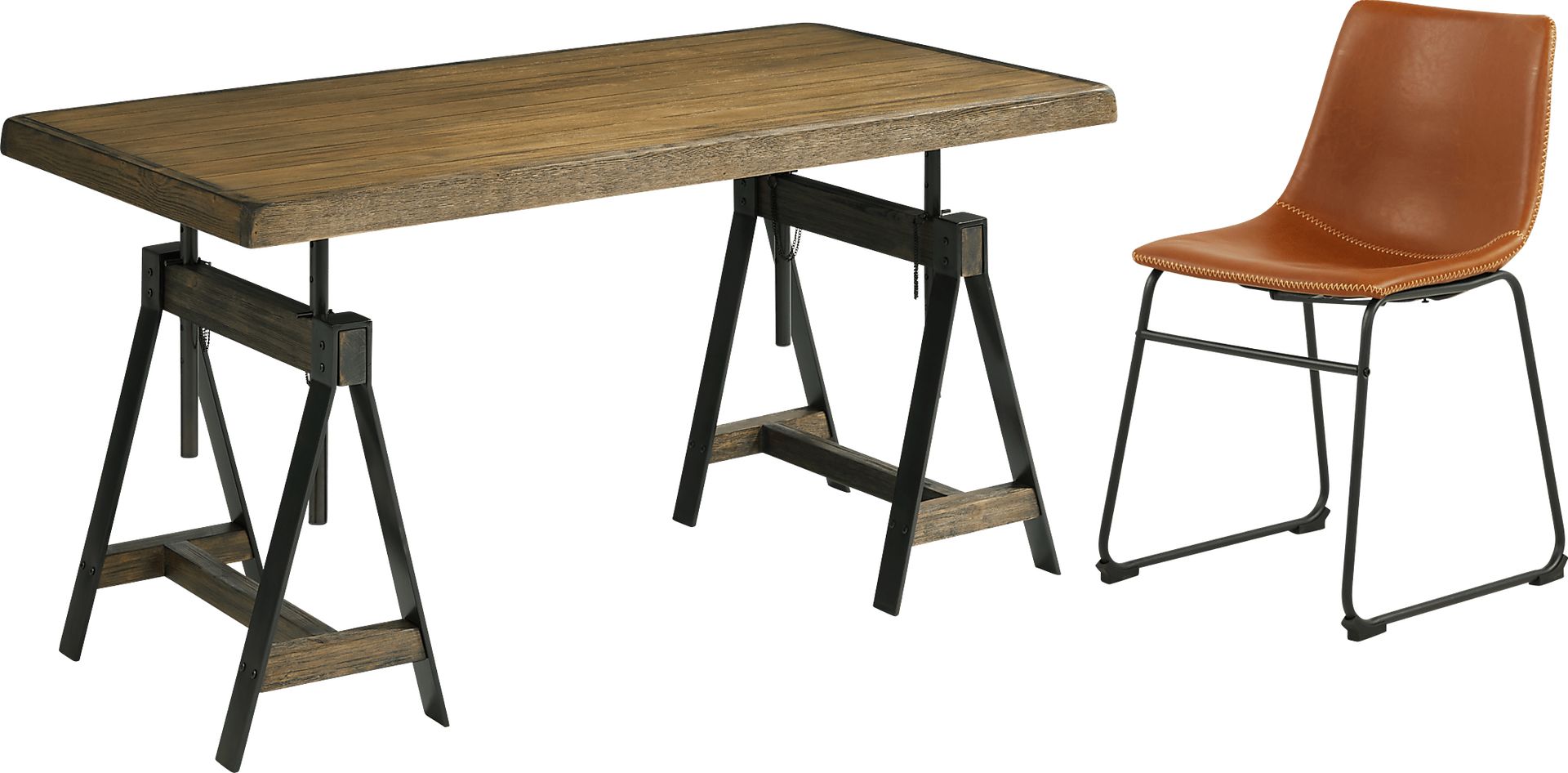 Valley Park 2 Pc Brown Dark Wood Desk & Chair | Rooms to Go