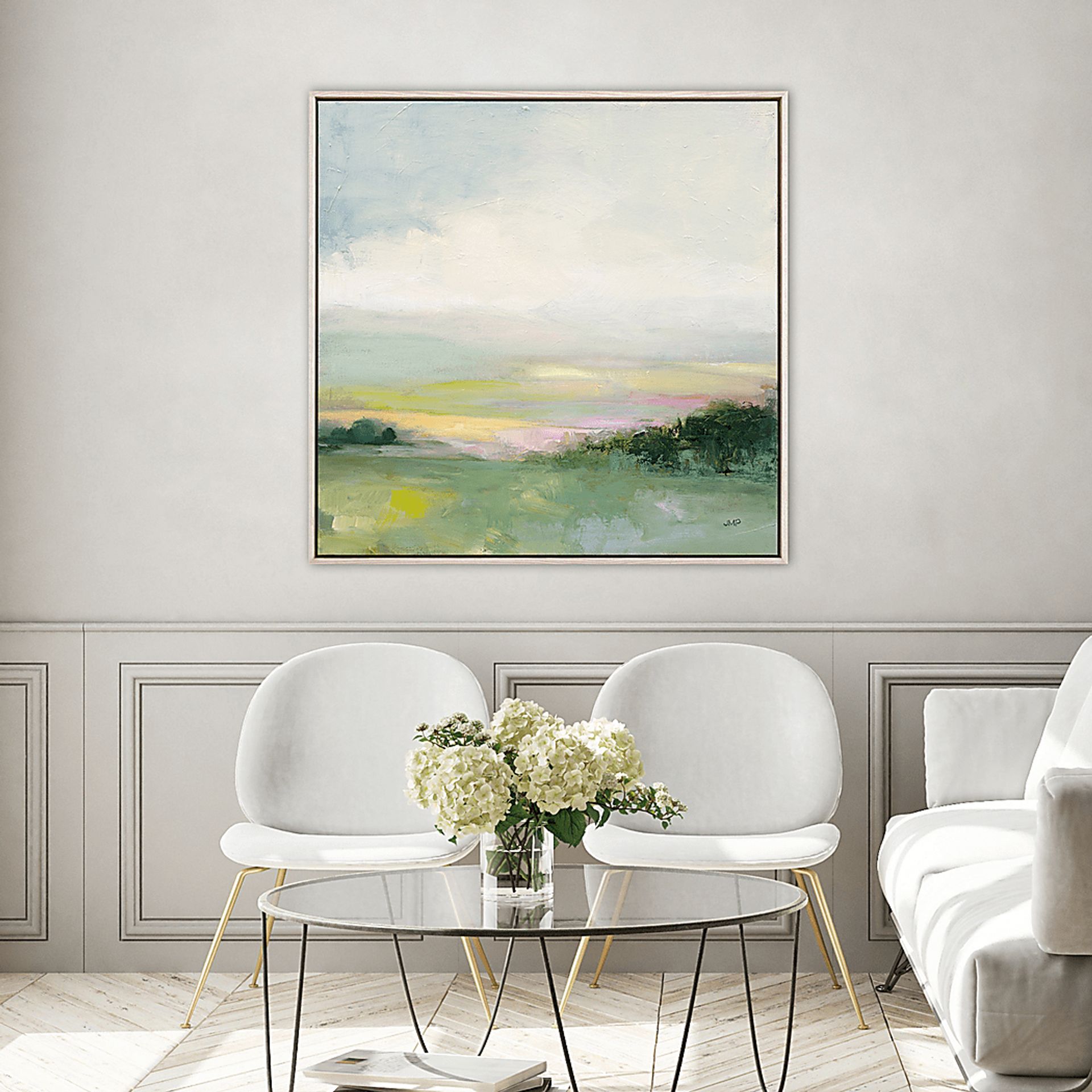 Valley Views Green Framed Artwork - Image 2