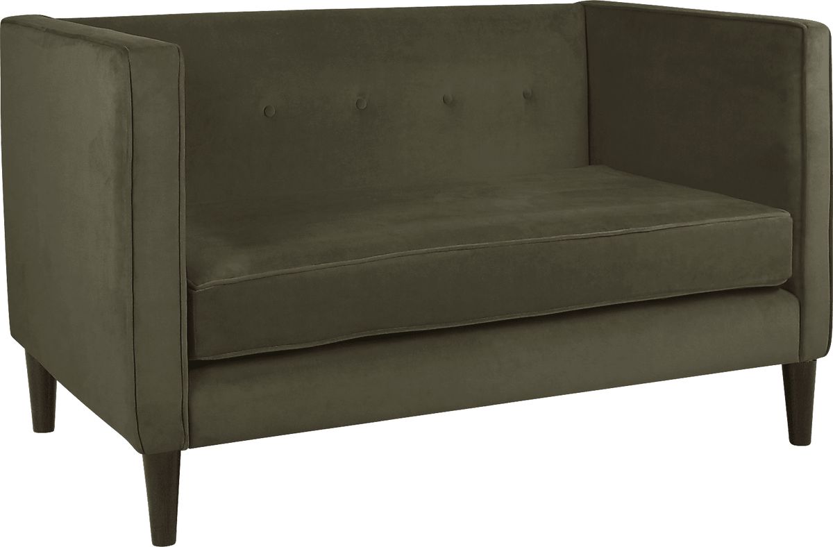 Vallie Pewter Gray Polyester Fabric Settee Rooms to Go