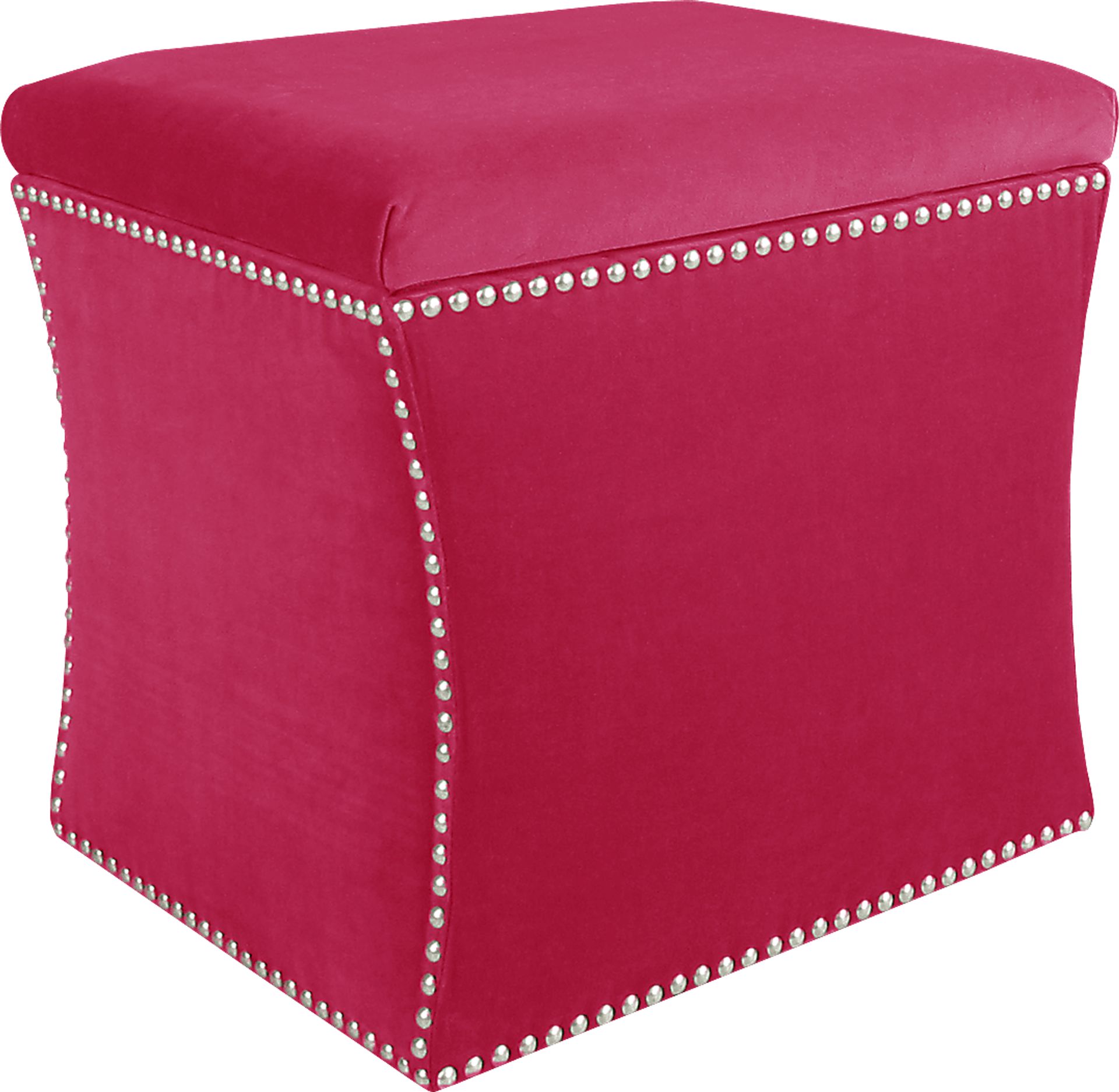 Vallie Raspberry Storage Ottoman - Image 1