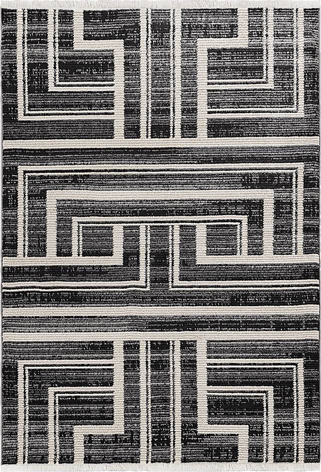 Valraine Black 5'7 x 7'7 Rug - Thumbnail - Image 1