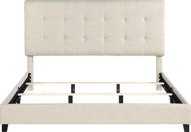 Valria Beige King Upholstered Bed - Thumbnail - Image 5