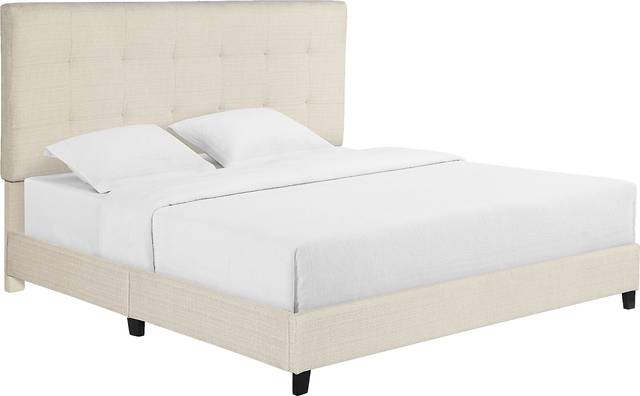 Valria Beige King Upholstered Bed - Thumbnail - Image 1