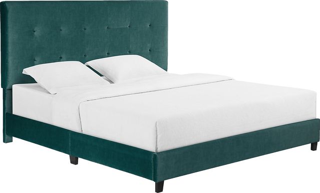 Valria Green King Upholstered Bed