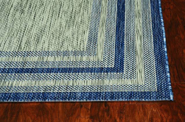 Valtry Gray/Denim 7'10 x 10'10 Indoor/Outdoor Rug - Thumbnail - Image 6
