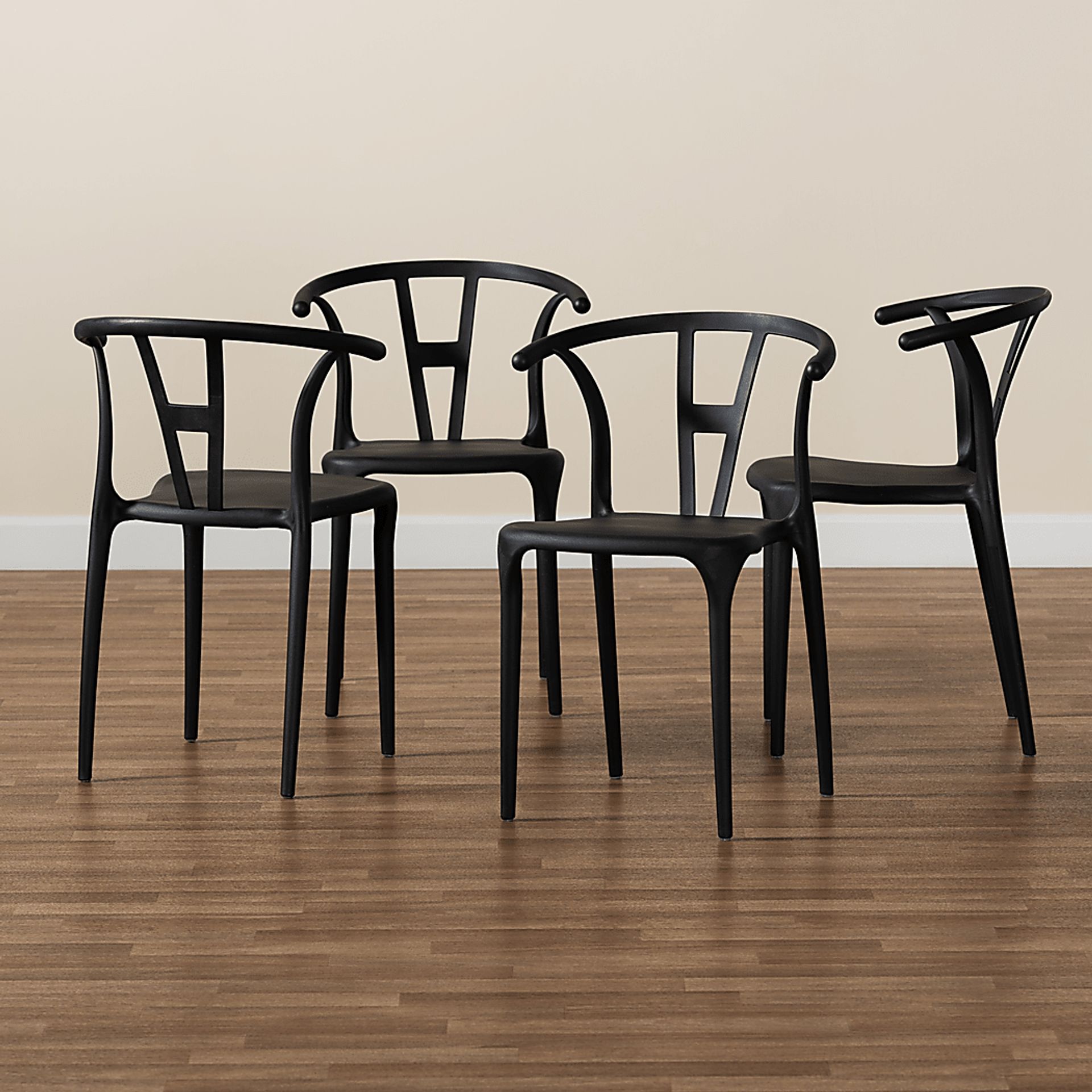 Valverde Black Arm Chair, Set of 4 - Image 6
