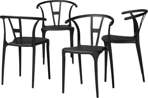Valverde Black Arm Chair Set of 4