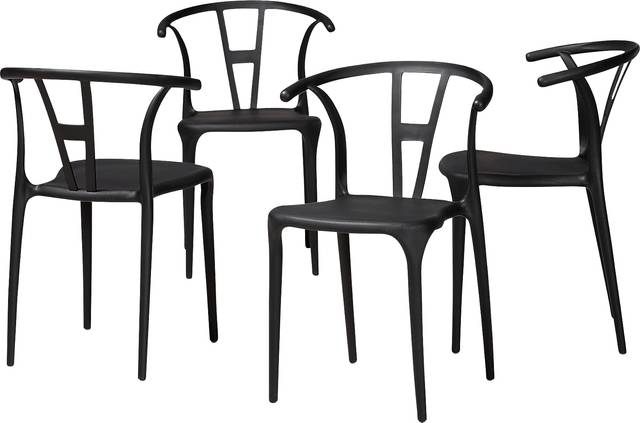Valverde Black Arm Chair, Set of 4 - Thumbnail - Image 1