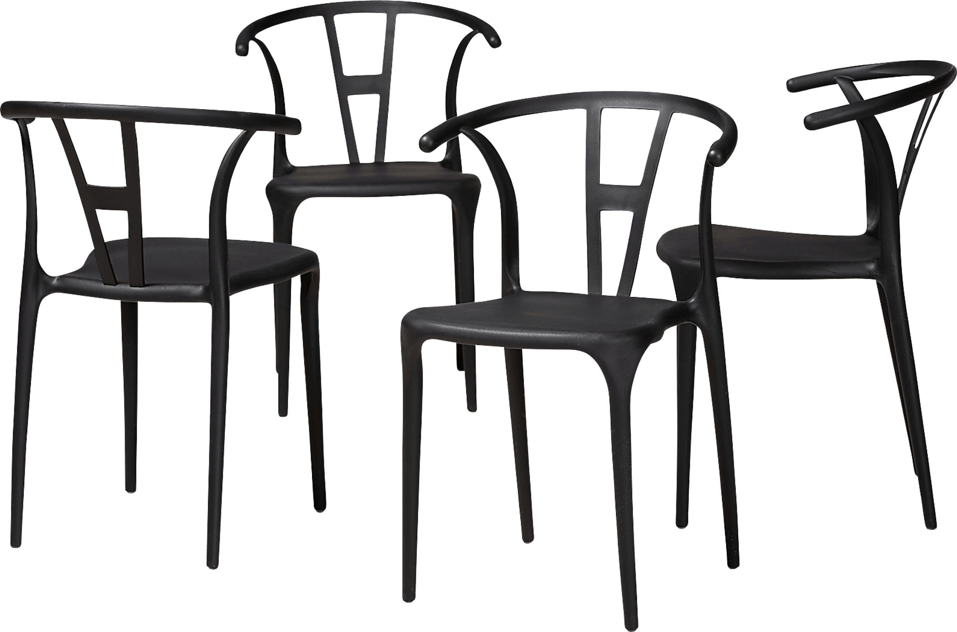 Valverde Black Arm Chair, Set of 4 - Image 1